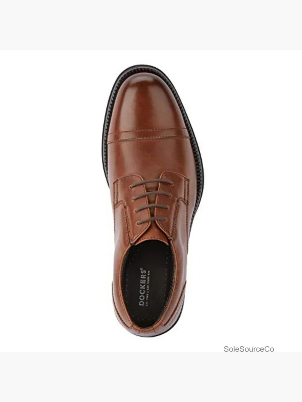 Men's Cap Toe Dress Oxford Shoes - Brogue Perforations, Cushioned Latex